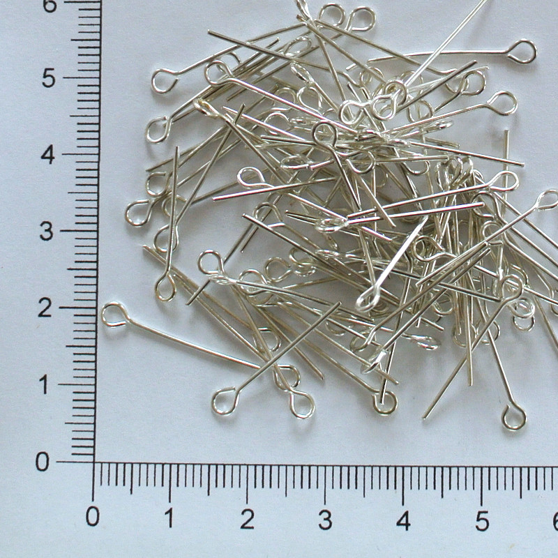 Ketlovací jehly 2,2cm x 0,7mm - platina (100ks)