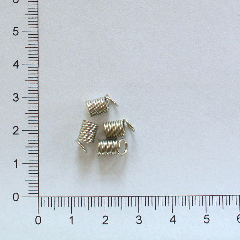 Ukončení pružinka 5mm - platina (4ks)