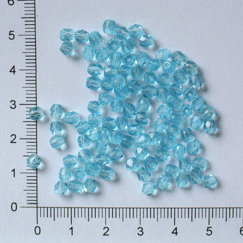 Skleněné ohňovky 4mm modrý tyrkys (100ks)