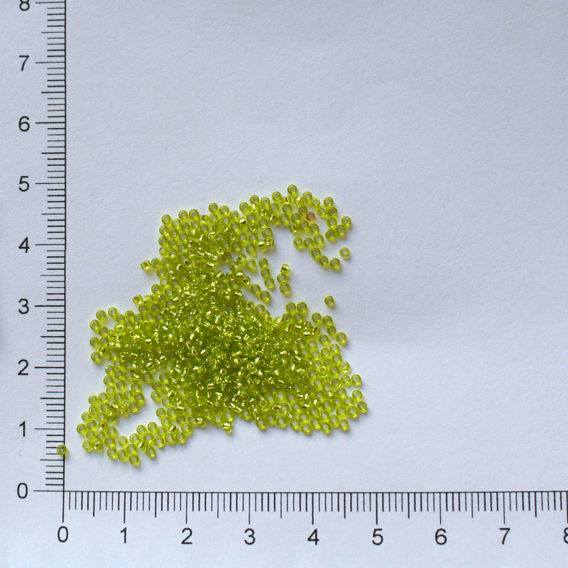 Toho 15/0 Silver-Lined Lime Green 5g
