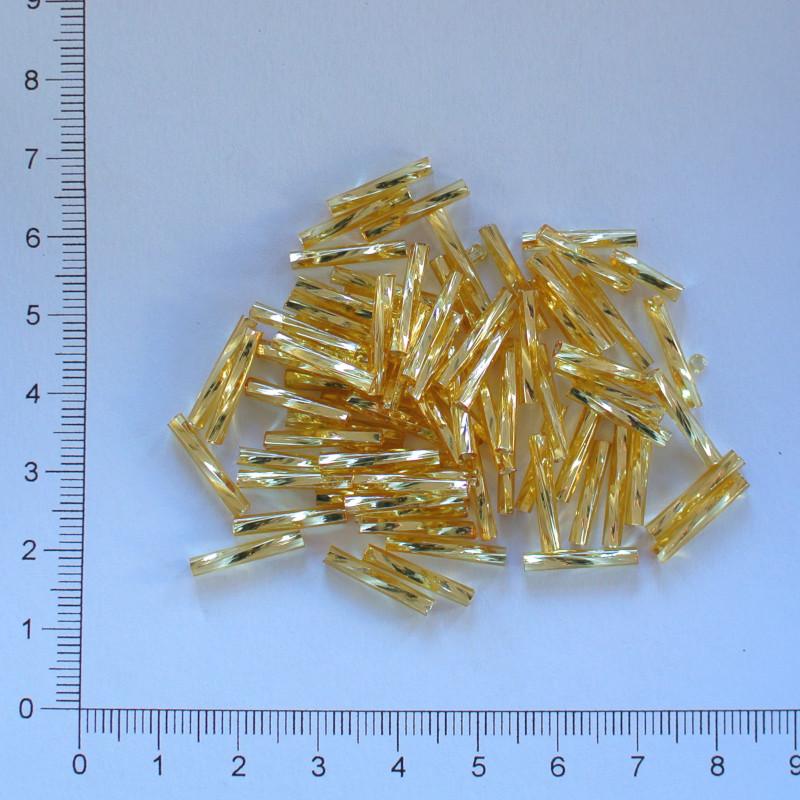 Skleněné tyčky 15mm zlatá kroucená (10g)