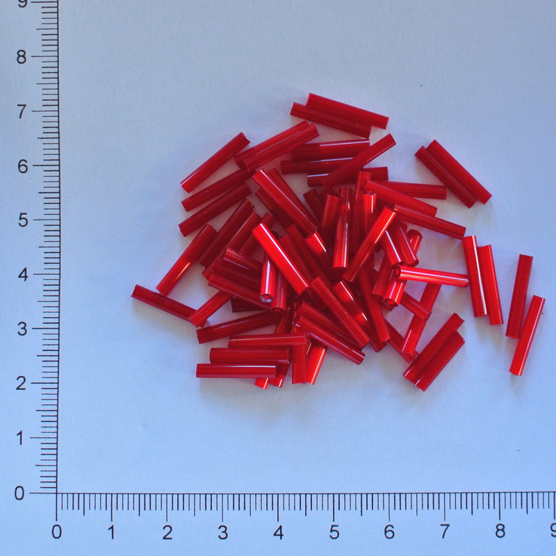 Skleněné tyčky 15mm červená alabastr (10g)
