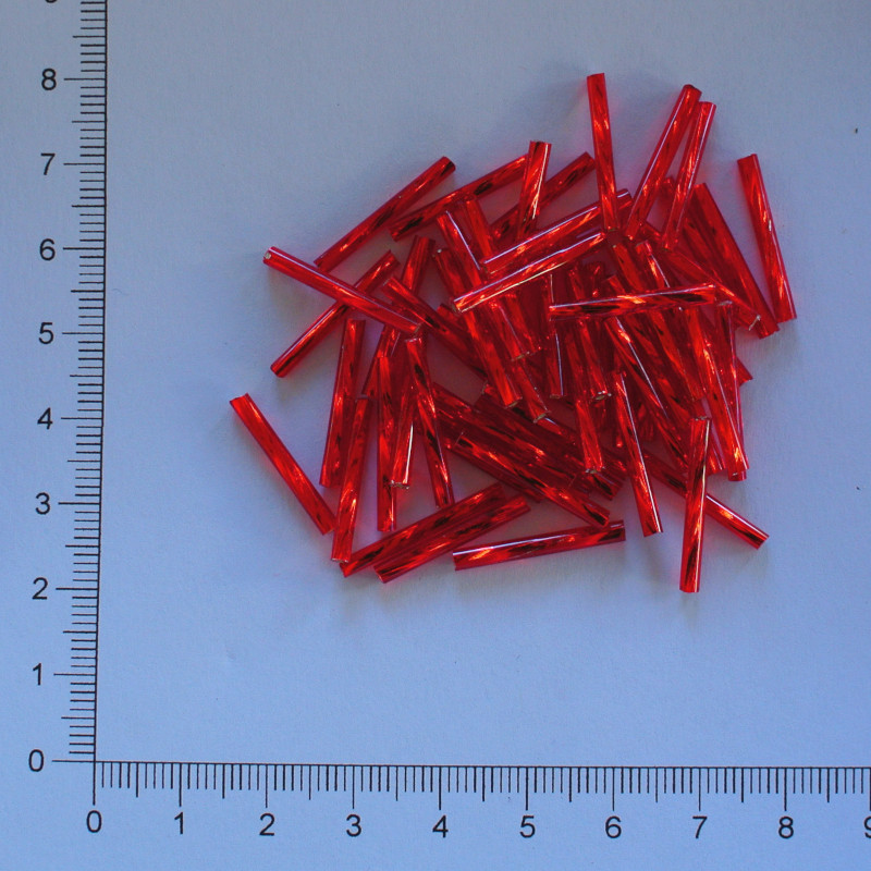Skleněné tyčky 20mm červená světlá (10g)
