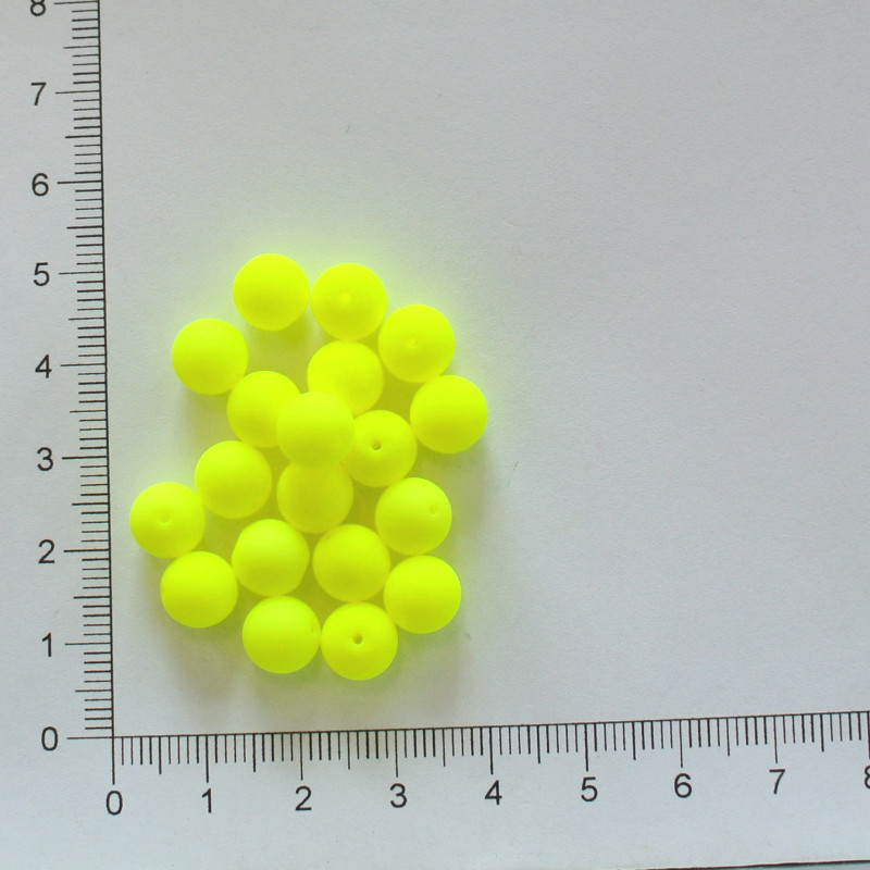 Skleněné kuličky neonově žlutá 8 mm (20ks)