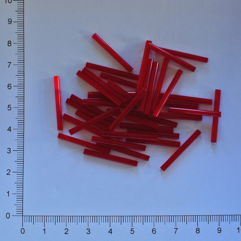 Skleněné tyčky 25mm červená alabastr (10g)