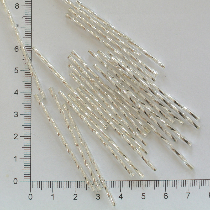 Skleněné tyčky 50 mm stříbrné (10g)