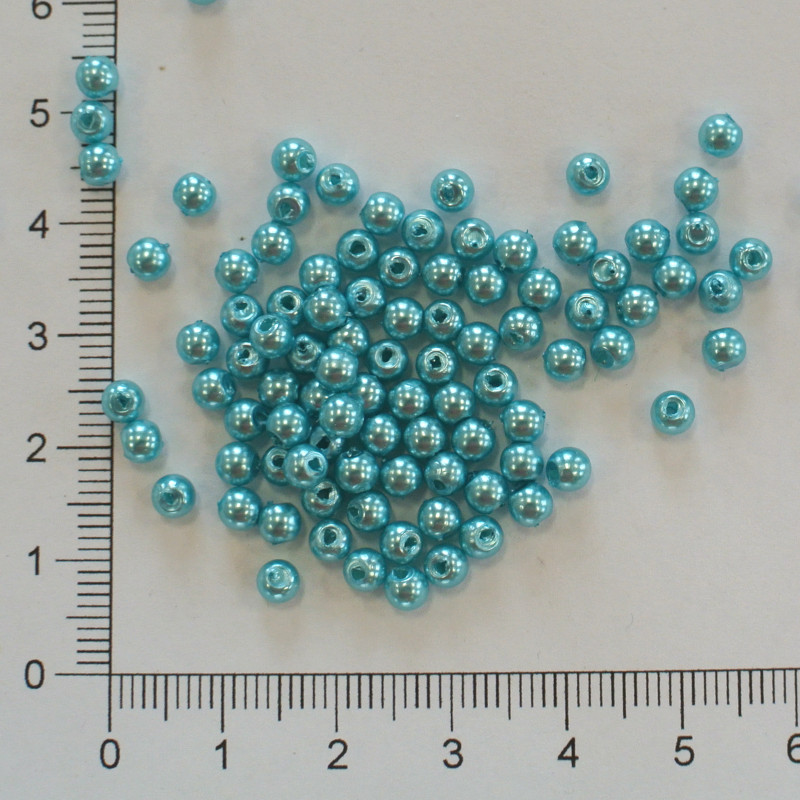 Plastová kulička 4mm tyrkysová (100ks)