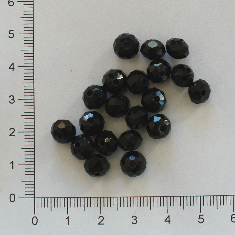 Skleněný slavík 8x6 mm černé (20ks)