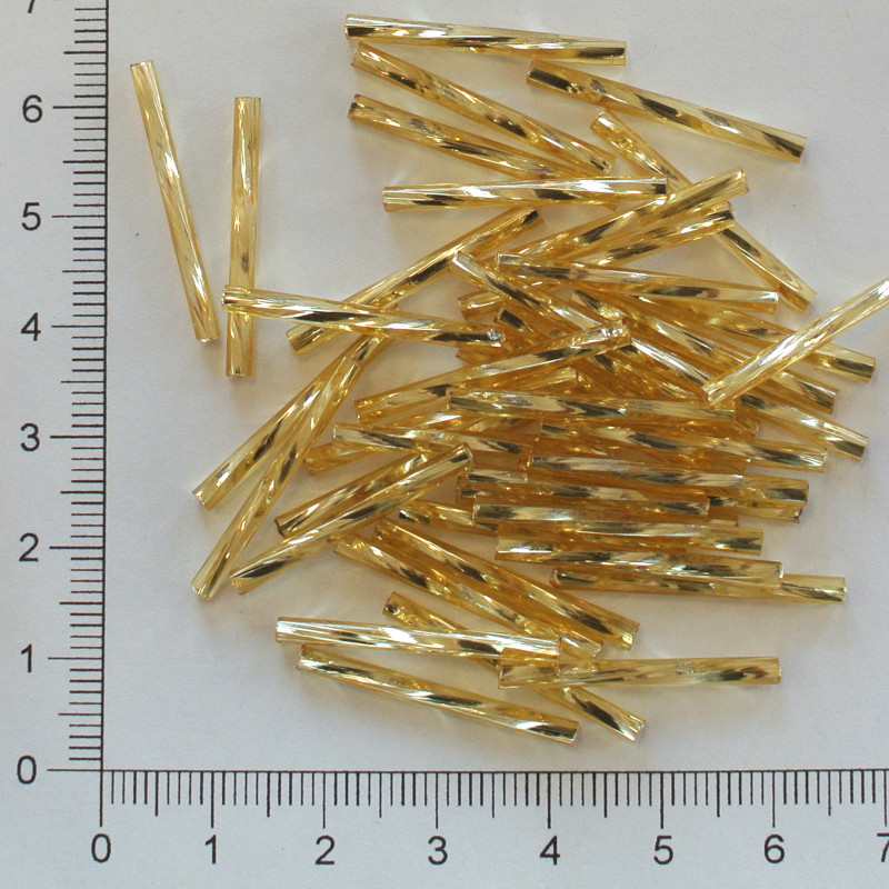Skleněné tyčky 25mm zlaté kroucené (10g)