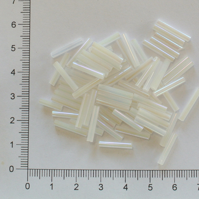 Skleněné tyčky 15mm bílé s AB (10g)