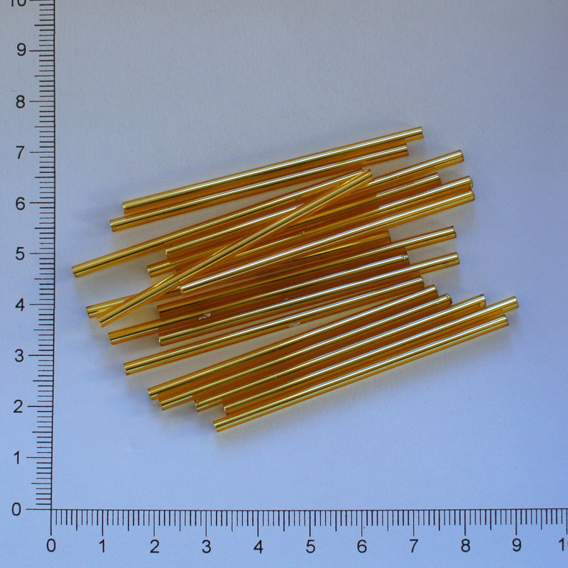 Skleněné tyčky 60mm zlatá 2.jakost (10g)