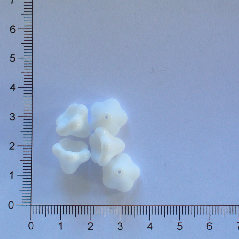 Skleněné zvonky 13x10mm bílá (5ks)