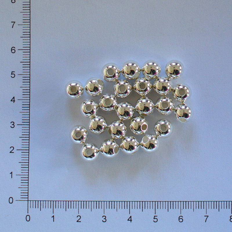 Plastová kulička 8mm stříbrná (25ks)