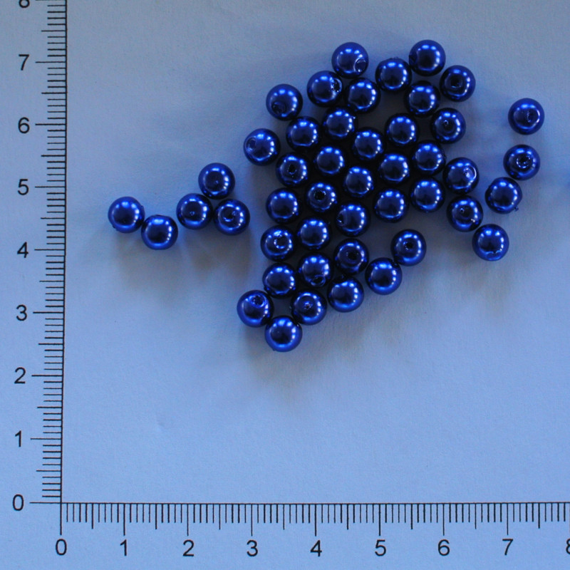 Plastová kulička 6mm modrá (50ks)