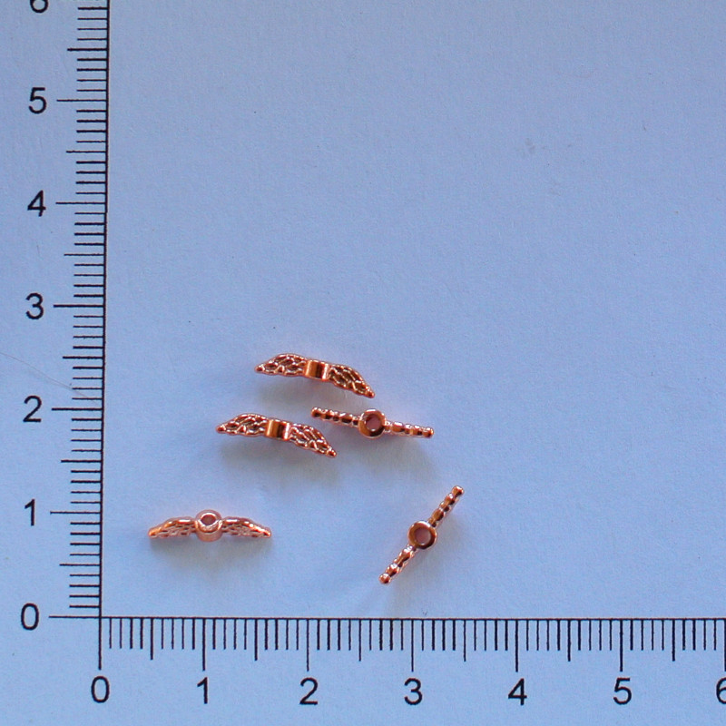 Kovová křidýlka 11x3mm měděná (5ks)