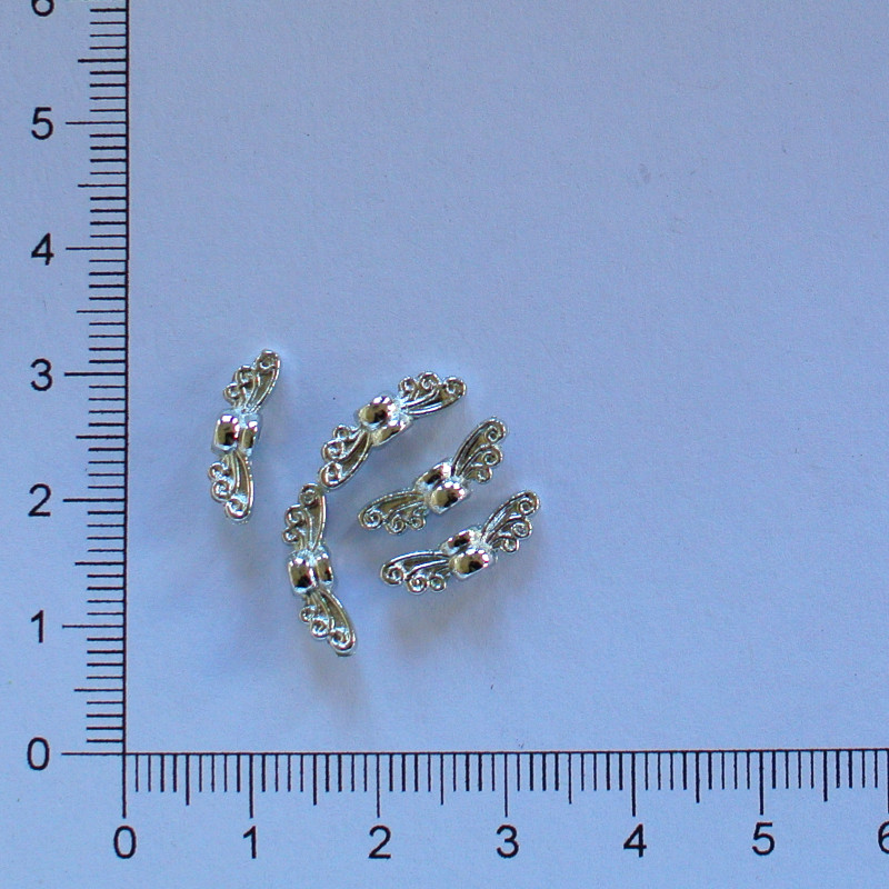 Kovová křidýlka 14x5mm platina (5ks)