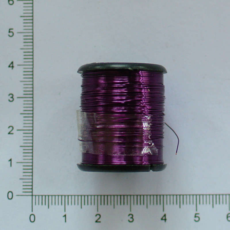 Dekorační měděný lakovaný drát fialová 0,3mm (návin 8m)
