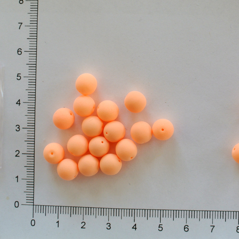 Skleněné kuličky 8mm NEON pudr oranžová (20ks)