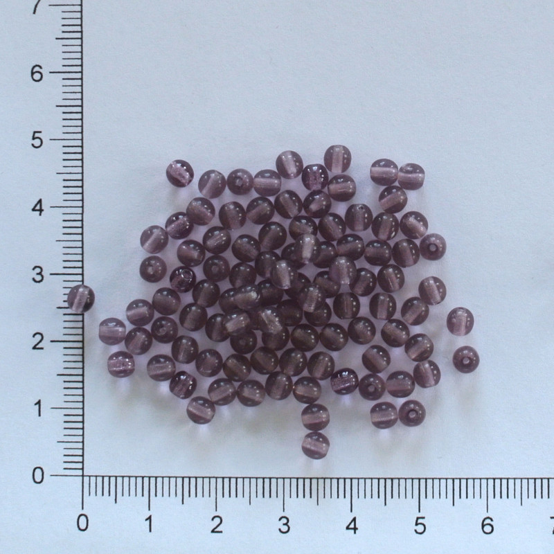 Skleněné kuličky 4mm tm. fialová průhledná (100ks)