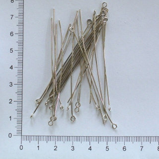 Ketlovací jehly 6cm x 0,7mm - platina (25ks)