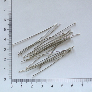 Ketlovací nýty s kuličkou 5cm x 0,55mm - platina (20ks)