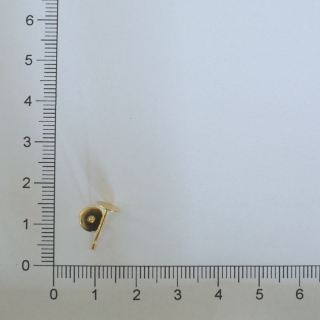 Puzeta nalepovací 12x6mm 316L se zlatou povrchovou úpravou (2ks)