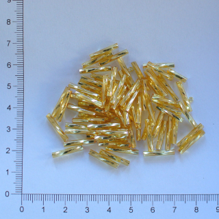 Skleněné tyčky 15mm zlatá kroucená (10g)