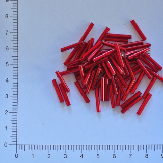 Skleněné tyčky 15mm červená tmavá (10g)