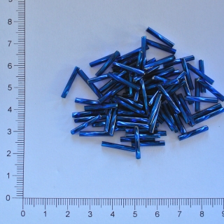 Skleněné tyčky 15mm modrá tmavá kroucená (10g)