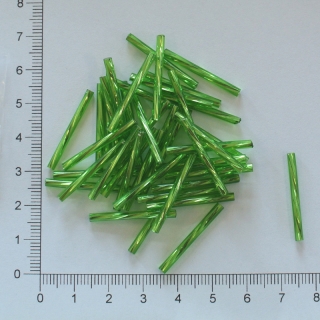 Skleněné tyčky 25 mm zelené kroucené (10g)
