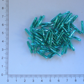 Skleněné tyčky 15mm zelený tyrkys (10g)