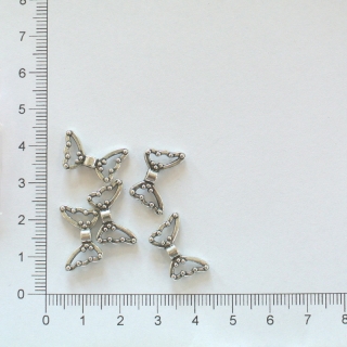 Kovová křidýlka motýlí 19x11 mm starostříbro (5ks)