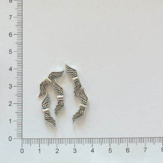 Kovová křidýlka 22x6 mm starostříbro (5ks)