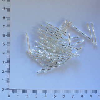 Skleněné tyčky 25mm stříbrná kroucená (10g)