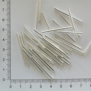Skleněné tyčky 30 mm stříbrné rovné (10g)