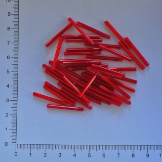 Skleněné tyčky 25mm červená světlá (10g)