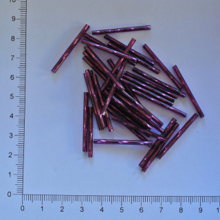 Skleněné tyčky 30mm fialová tmavá kroucená (10g)