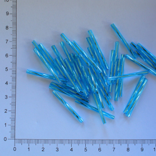 Skleněné tyčky 30mm modrá azuro kroucená (10g)