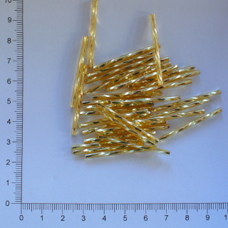 Skleněné tyčky 35mm zlatá kroucená (10g)