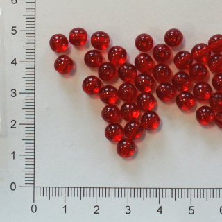 Skleněné kuličky 6 mm červené průhledné (50ks)