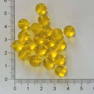 Skleněné kuličky 8 mm žluté průhledné (20ks)