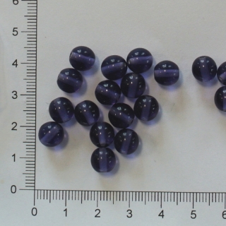 Skleněné kuličky 8 mm tm. fialové průhledné (20ks)