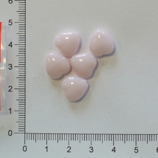Skleněné srdce 12 mm sv. růžové (5ks)