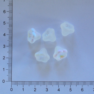 Skleněné zvonky 13x10mm čirá matná AB (5ks)