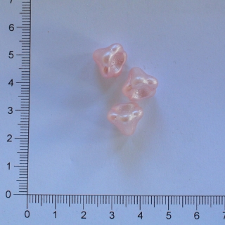 Skleněný zvonek 13x10mm růžová pudr 
