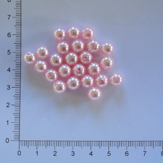 Plastová kulička 8mm růžová (25ks)