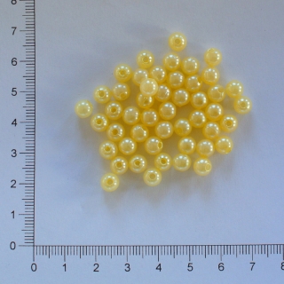 Plastová kulička 6mm žlutá vanilka (50ks)