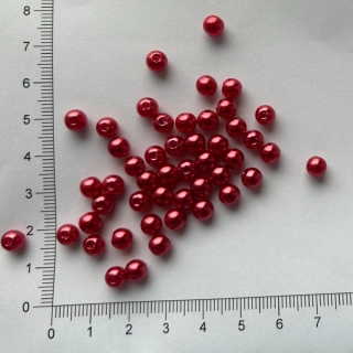Plastová kulička 6mm červená (50ks)