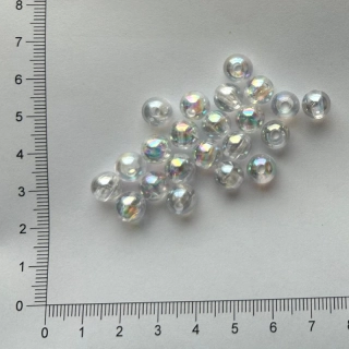 Plastová kulička 8mm čirá s AB (25ks)