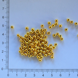Plastová kulička 4mm zlatá (100ks)